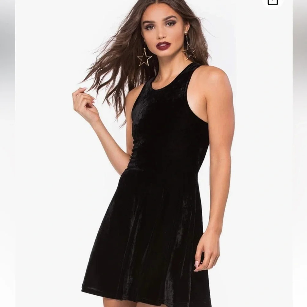 MINKPINK Black Velvet Fade Out Dress